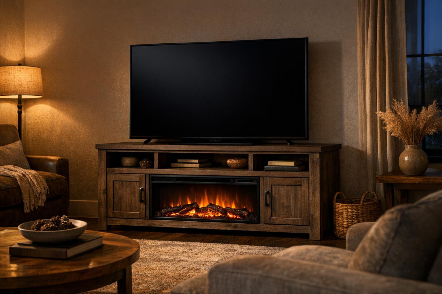 Furniture and firebox, compared together. AI-generated editorial illustration.